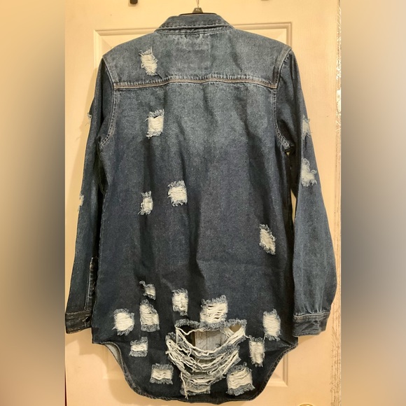 Damsel In Distress Shacket - Medium Blue Wash - Picture 3 of 4